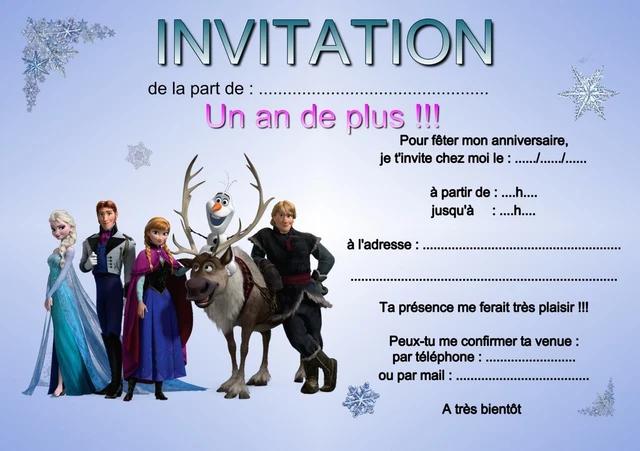 Cartes Invitation Anniversaire – REF 912 – Lot De 5 Ou 12 – Neuves