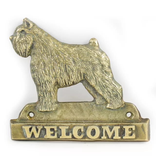 Bouvier des Flandres - brass tablet with image of a dog, Art Dog USA