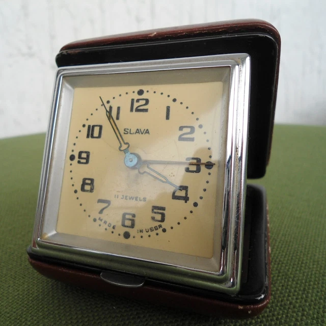 Slava Orologio Sveglia Da Tavolo Vintage Made In Ussr Anni 80 11 Rubini Difetto