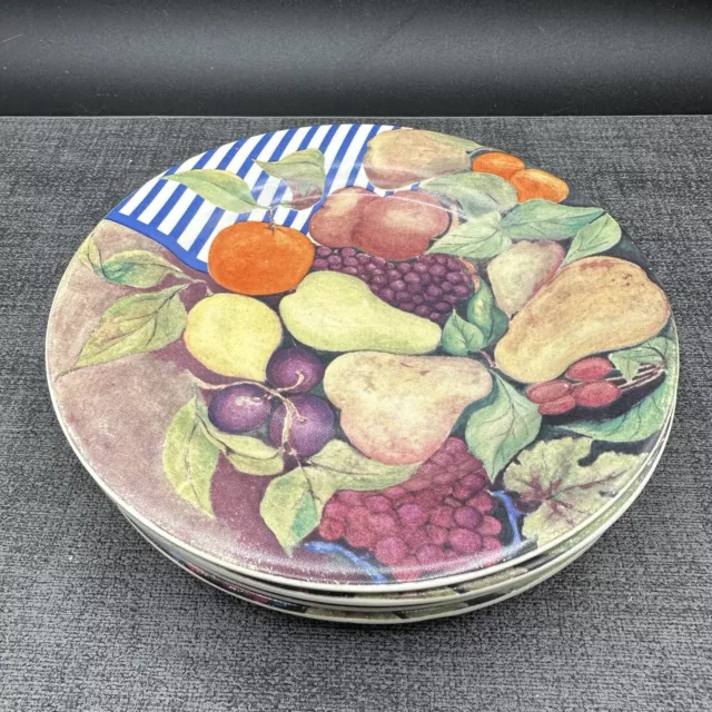 Gien France 6 1/2" Appetizer/Bread Plates Set of 4 La Ronde Des Fruits