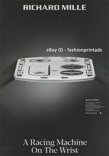 RICHARD MILLE Watches 1-Page Magazine PRINT AD 2022 RM UP-01 FERRARI