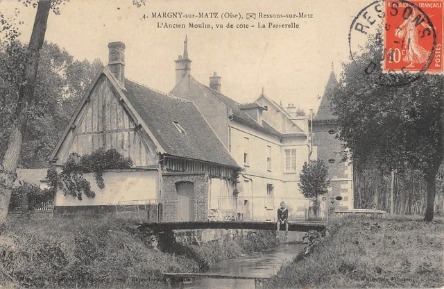 Cpa 60 Margny Sur Matz / L'ancien Moulin / Vu De Cote / La Passerelle