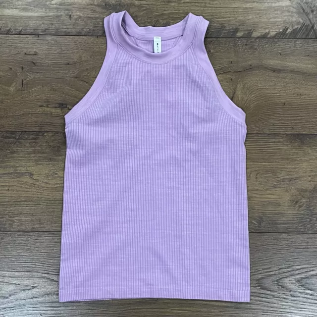 Athleta Renew Racerback Tank Top Womens Small Space Dye Heather Purple Athletic