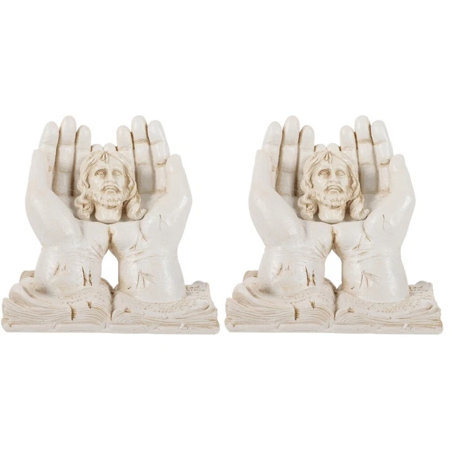 2x Resina Pequeña Estatua de Resina Decorar Manos Pro Amigos Decorar Hogar
