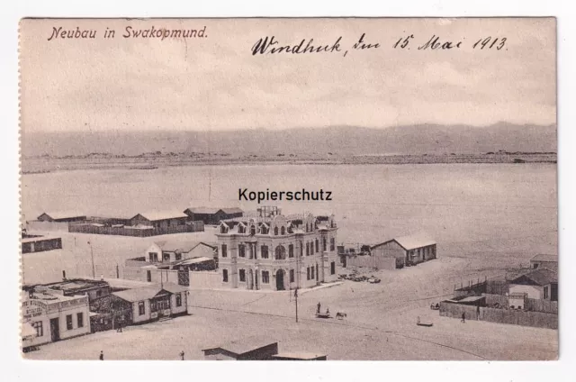 alte Ak 1913 Neubau in Swakopmund, Deutsch-Südwestafrika