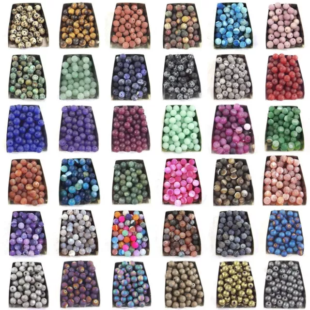 Series III natural matte gemstone spacer loose beads 4mm 6mm 8mm 10mm 12mm stone