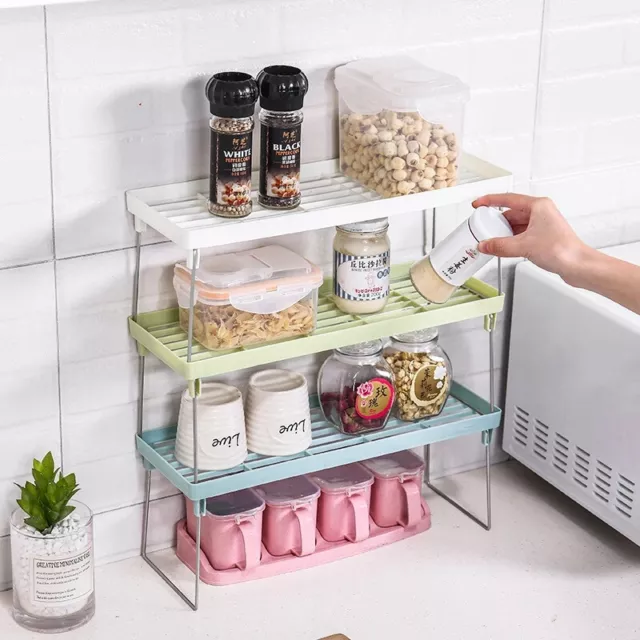 Kitchen Storage Organiser Shelf Seasoning Cupboard Support Pantry Stand Rack