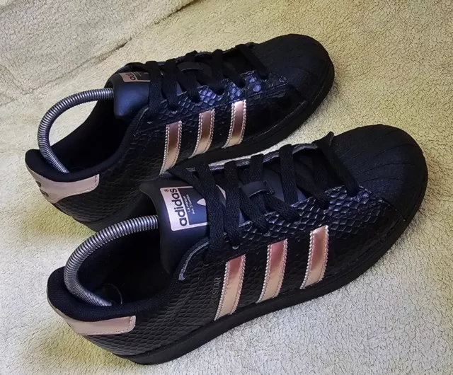 Black and rose cheap gold adidas trainers