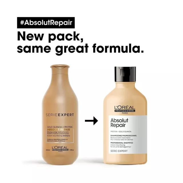 LOréal Professional Absolut Repair Shampoo 350ML Protein Gold Dry hair Pack... 2