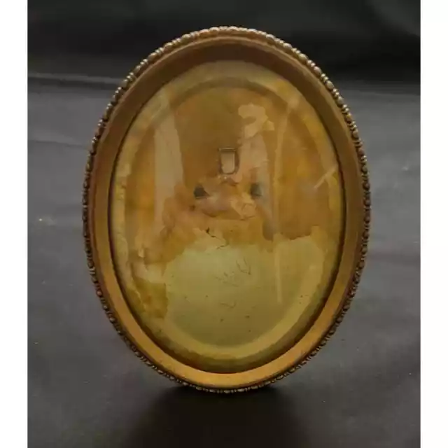 Beautiful Belle Epoque French Gilt Brass Small Oval Photo Frame RARE!!