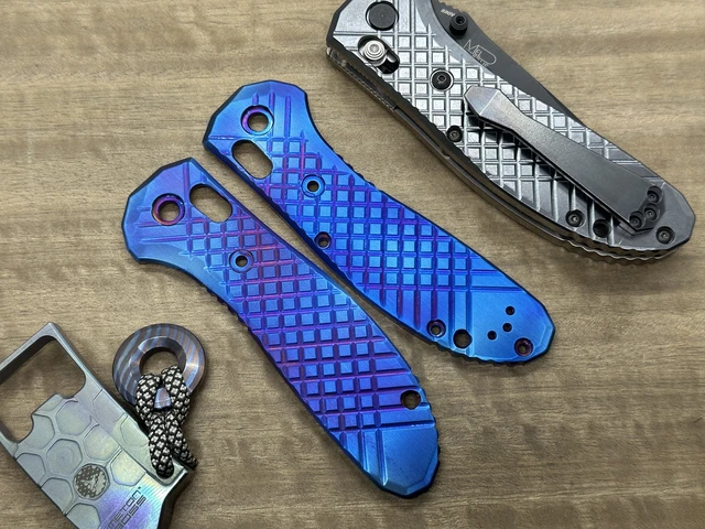FRAG milled Flamed Titanium Scales for Benchmade GRIPTILIAN 551 & 550