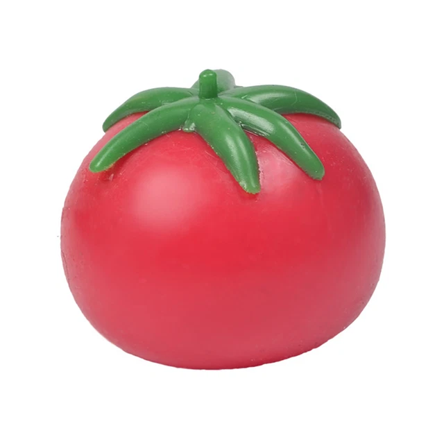 Bola de compresión, linda, elástica, linda, TPR, forma de tomate,