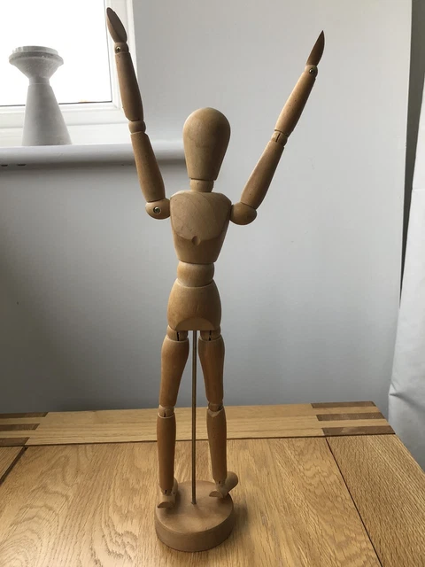 13" Wooden Artist Articulated Manikin Mannequin Model Figure Doll Vintage