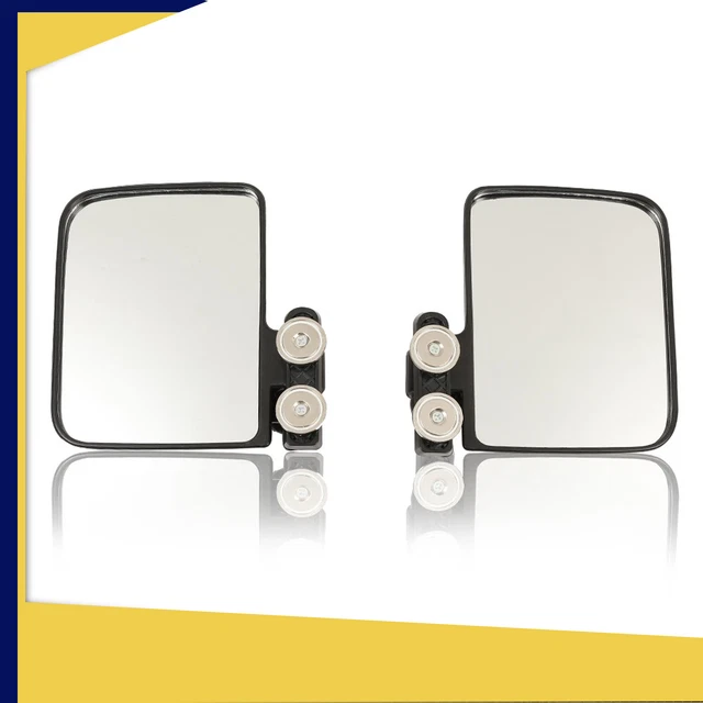 2 Magnetic Side View Mirrors For Tractors & Skid Steers - Folding, Adjustable, 226 Lb Rated, John Deere