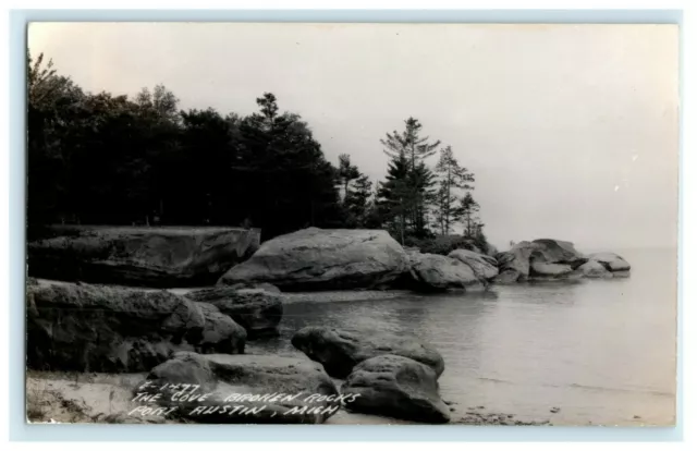c1940's The Cove Brokens Rock Port Austin Michigan MI RPPC Photo Postcard