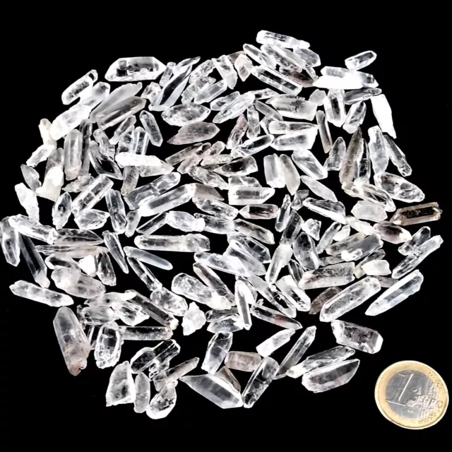 sehr kleine Bergkristall Spitzen glasklar in AA - Qualität Länge ca. 10 – 30 mm