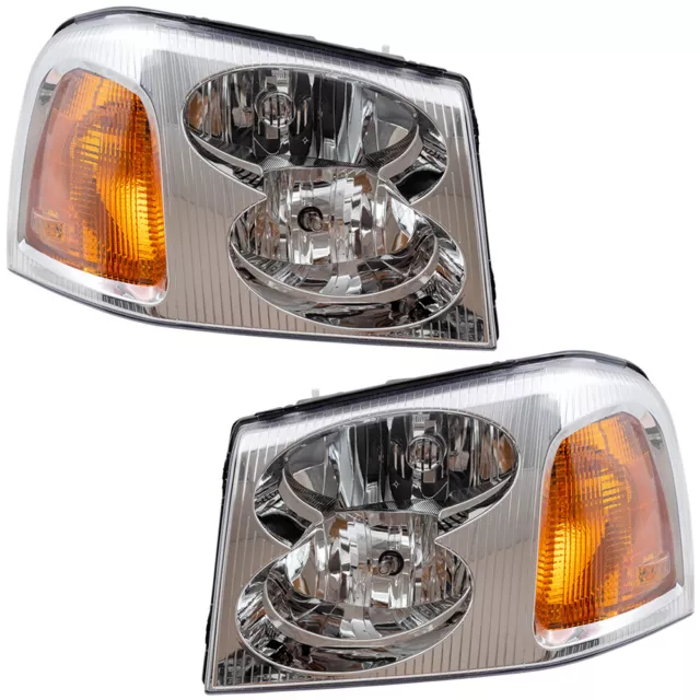 Headlights Set fits 2002-2009 GMC Envoy / XL  & XUV Pair Headlamps w/ Housing