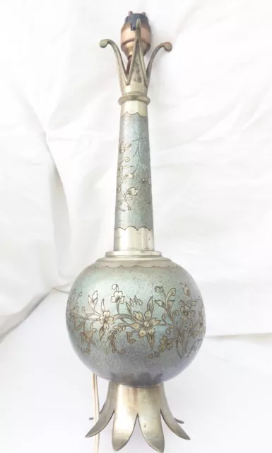 Superb Indo-Persian Bidriware Stem Vase / Lamp seeks re-condition or re-use