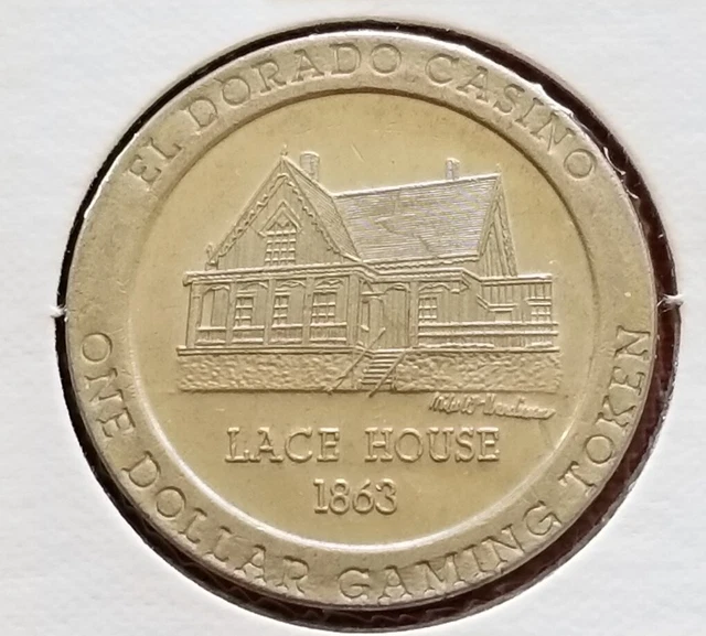 OBSOLETE! VTG 1992 EL DORADO Casino "LACE HOUSE" (Black Hawk) $1 GAMING TOKEN