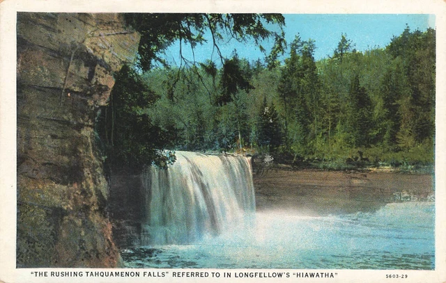 Scenic Nature The Rushing Tahquamenon Falls " Hiawatha" Michigan Postcard