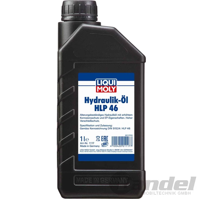 1x1L LIQUI MOLY 1117 OLIO IDRAULICO HLP 46 MACCHINE MINERALI POMPE IMPIANTI