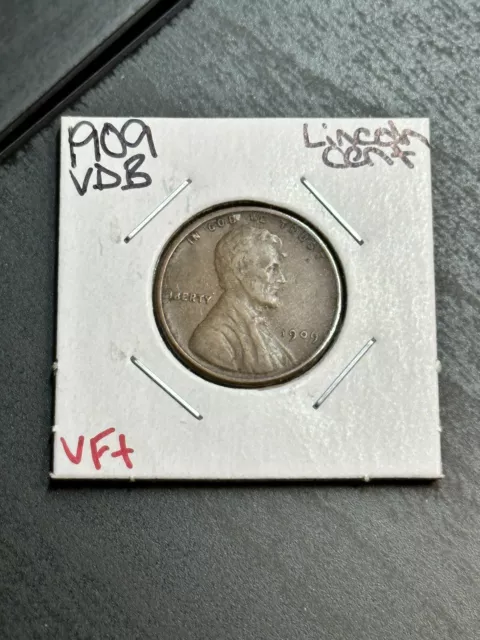 1909 VDB Lincoln Wheat Cent Penny Very Fine VF++ (Raw9368)