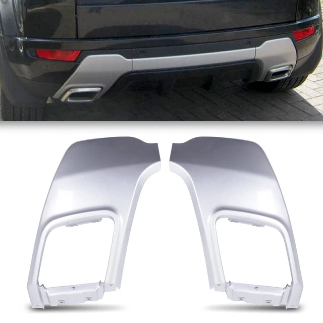 SILVER EXHAUST REAR Bumper Tailpipe Trim Pair For Range Rover Evoque