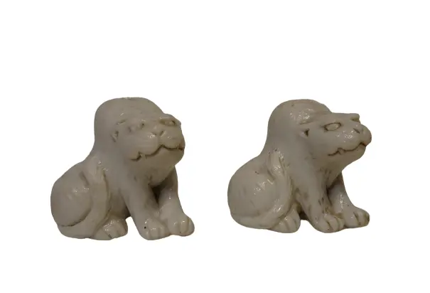 2 Asian Antique Japanese Hirado Ware Porcelain Tigre Meiji Period Chinese