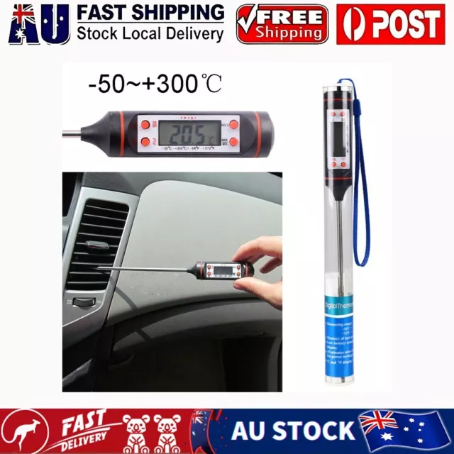 Auto Car Vehicle Air Conditioning Outlet LCD Digital Thermometer Gauge Tool New