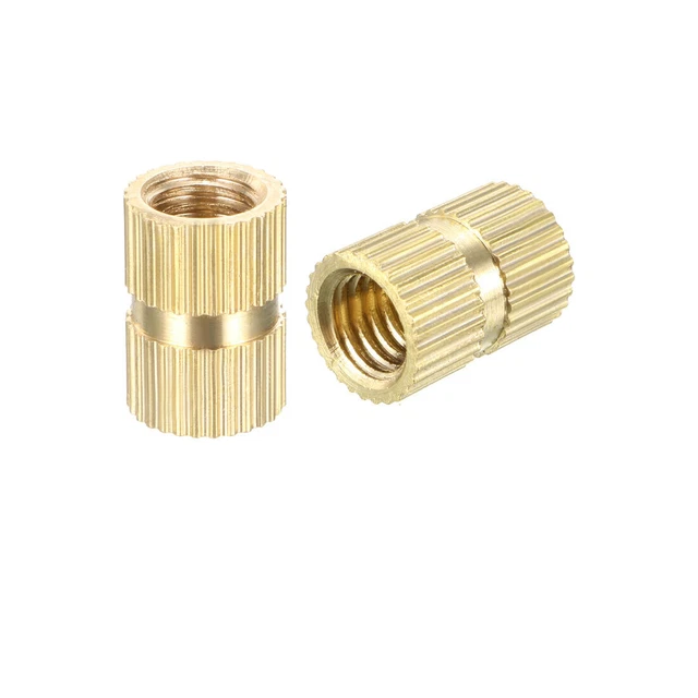 M6 x 12mm(L) x 8,5 mm(OD) Dadi zigrinati in ottone con inserto filettato, 100 pz