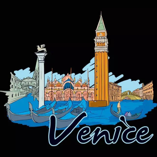 Venice Italy Country Flag Destination - Mens Funny Novelty T-Shirt Tee Tshirts