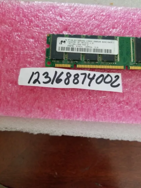 256Mb   2Rx8 Sdram Synch Pc133 Cl3 133 133Mhz  168Pin  Non-Ecc  Dual Rank 16X8