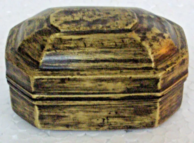 Old Brass Handcrafted Betel Nut Box  Supari Box Large , Rich Patina