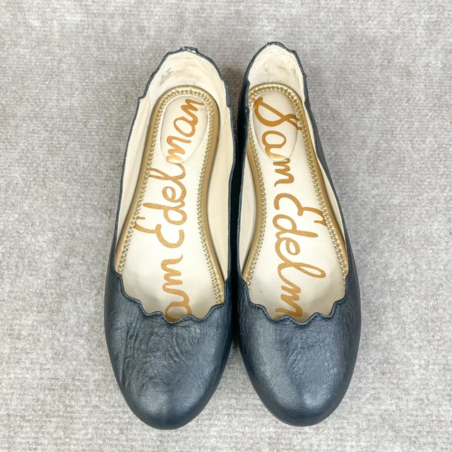 SAM EDELMAN WOMENS 11M Finnegan Ballet Flat Shoe Black Leather