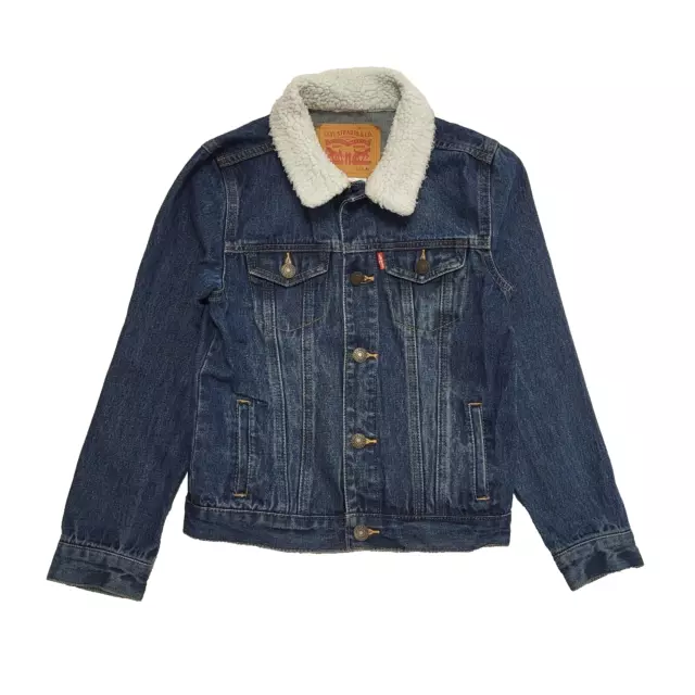 Levi's Dark Blue Button Denim Jacket Uk Girl's Age 8 Years K806