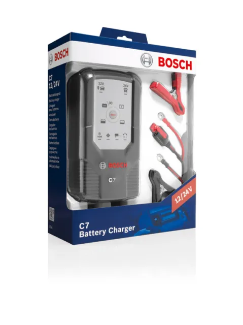Bosch C7 Chargeur de Batterie Automatique 12-24 V / 7 A
