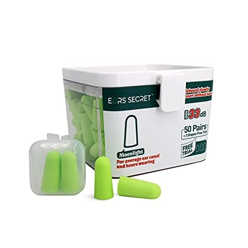 Foam Ear Plugs for Sleeping, 50+3Pairs Earplugs 38dB Comfortable Ear Plugs