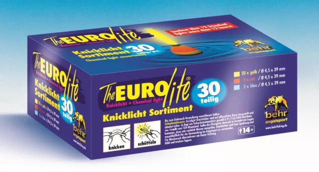 30 St.Behr Knicklicht Eurolite Knicklichter Gelb Rot Blau 10-44400