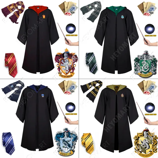 Harry Potter Kostüm Robe Mantel Umhang Krawatte Gryffindor Slytherin Hufflepuff 3