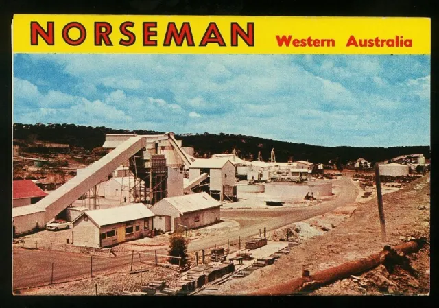 Vintage Souvenir Postcard with Fold-Out Views ~NORSEMAN, Western Australia