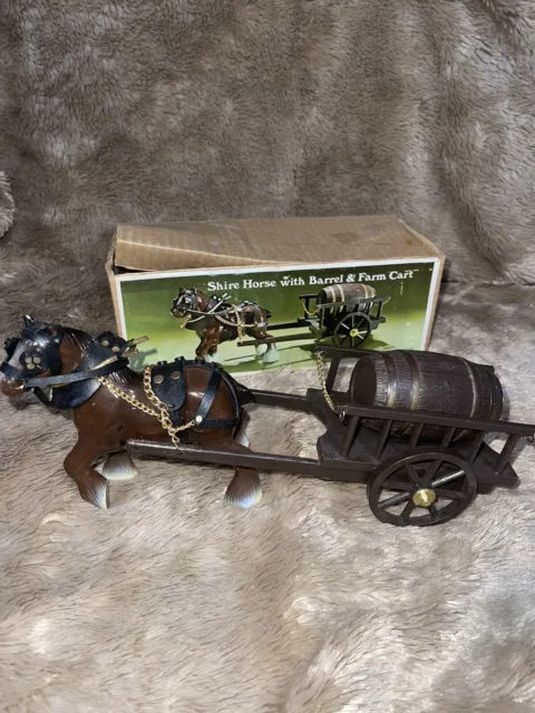 Vintage Shire Horse & Farm Cart Toy