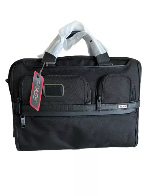 Tumi Alpha 3 T-Pass Medium Screen Laptop Slim Brief 117307-1041 2603516 Black