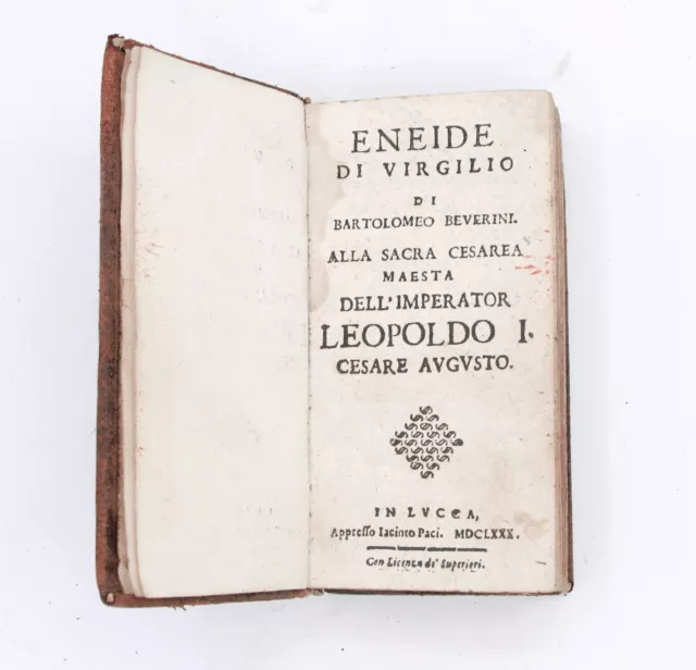 1680 Lucca libro Eneide Virgilio Bartolomeo Beverini poesia letteratura latina