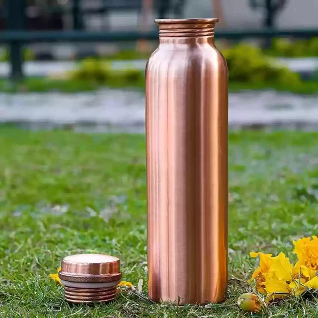 100% Pure Copper Bottle Ayurveda Health Benefits Digestion Weight Loss Christmas