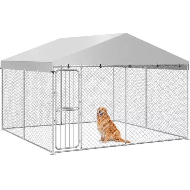 10 x 10 FT Outdoor Pet Dog Run House Kennel Cage Enclosure with Cover Playpen