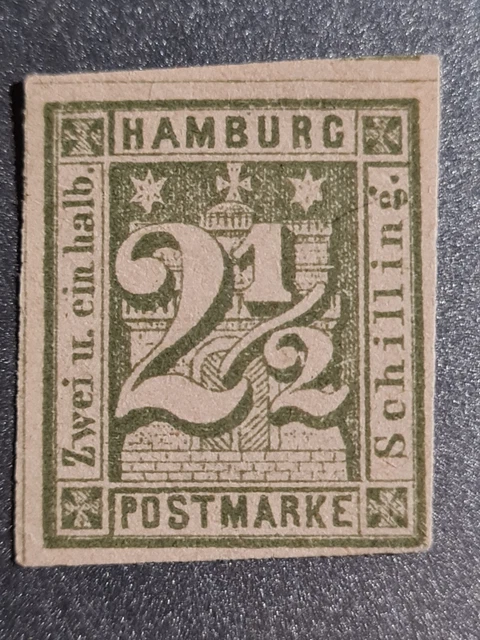 Schöne uralte Klassik Briefmarke weltweit aus Hamburg Altdeutschland Fake ?