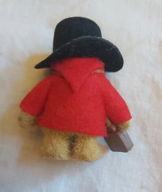Vintage  flock Paddington Bear , 1980s,  6cms high HCF Hong Kong 2