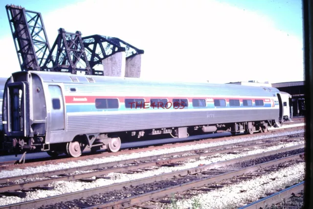 Original 1980 Amtrak Amcoach Car 16th St Yard Chicago Slide 8009