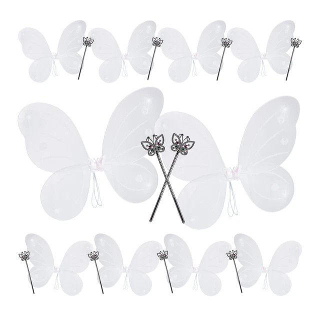 Ensemble de 4 Pièces Deguisement Fee, Fille Papillon Costume de Fée, Ailes de Papillon, Baguette Magique, Jupe Tutu, Accessoires pour Noël Carnaval Ensemble de 4 Pièces Deguisement Fee, Fille Papillon Costume de Fée, Ailes de Papillon, Baguette Magique, Jupe Tutu, Accessoires pour Noël Carnaval