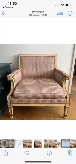 Large Antique Style French Salon Chair